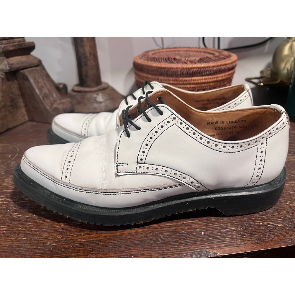 Yohji Yamamoto x George Cox White Leather Brogue Derby Shoes Made in England 8.5 - Picture 6 of 11